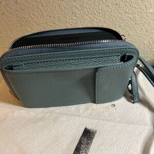 Elegant Blue Leather Crossbody Bag